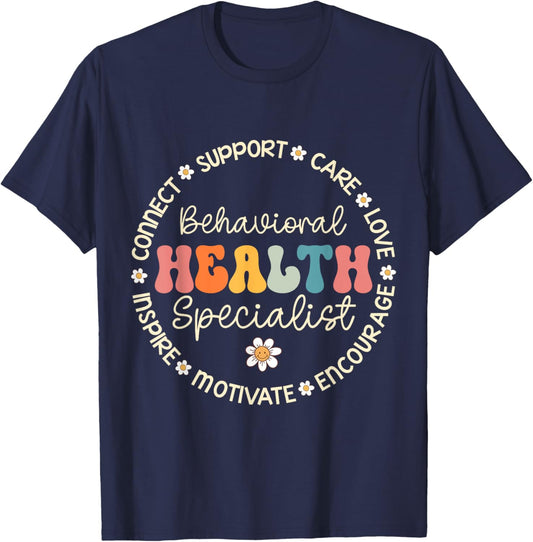 Behavioral Health Specialist Appreciation Week Back School T-Shirt - T-Shirt | Navy