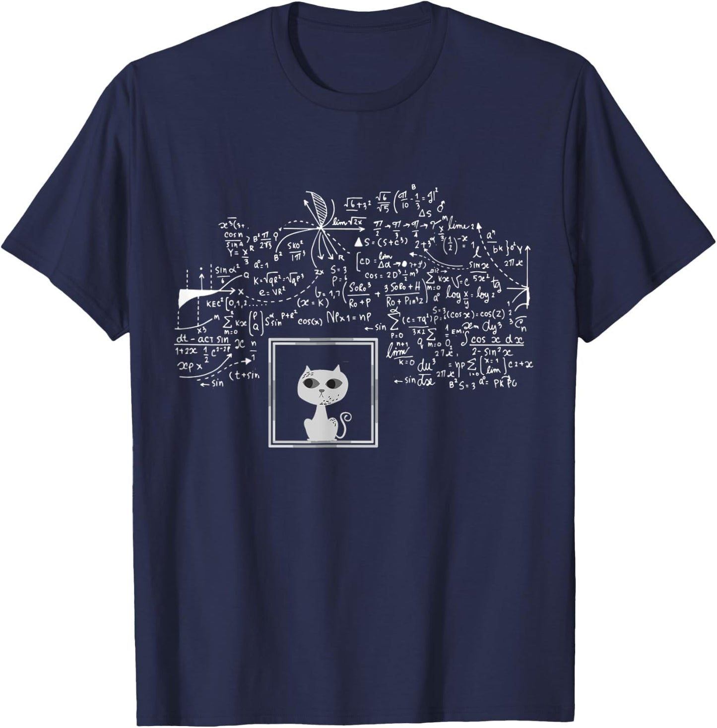 Schrodinger Cat in Box - Science Nerd Physics T-Shirt - T-Shirt | Navy