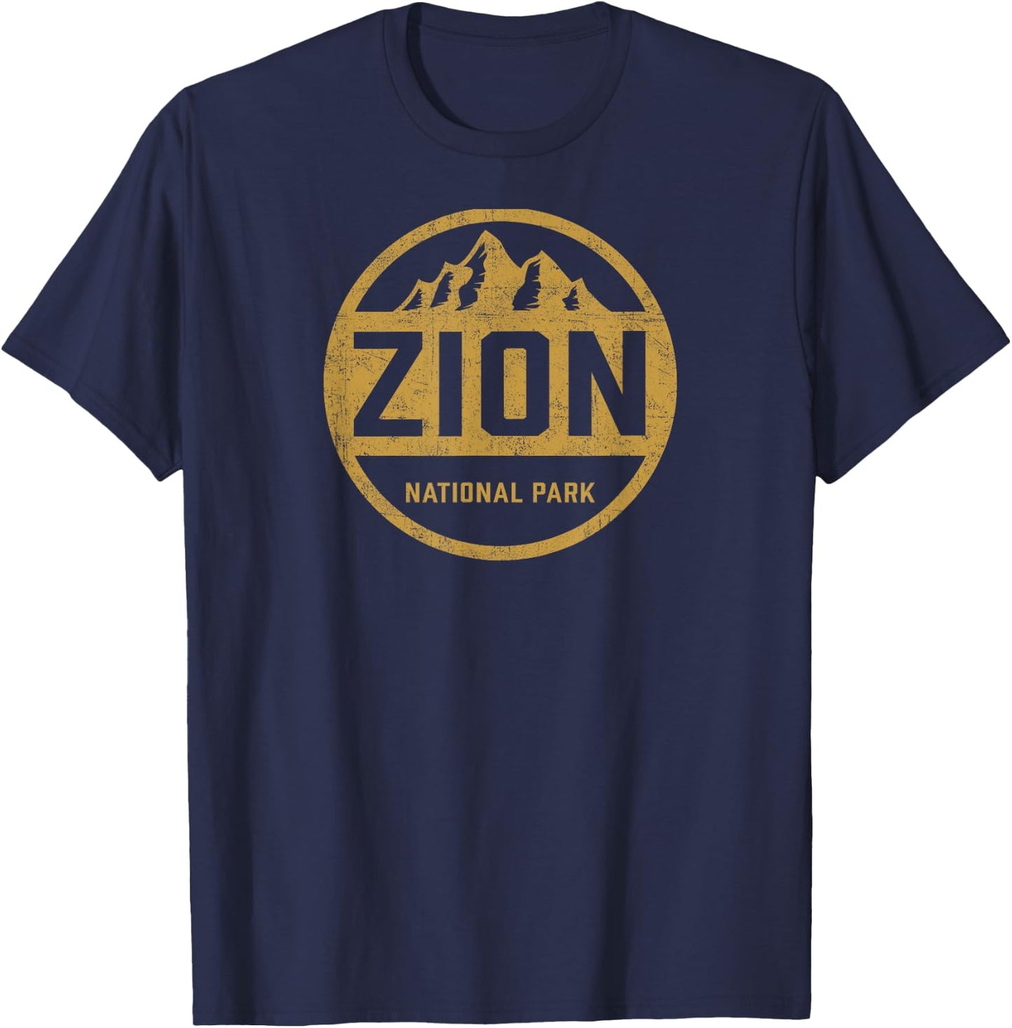 Retro Zion National Park Utah Mountain Women Men Kids Hiking T-Shirt - T-Shirt | Navy
