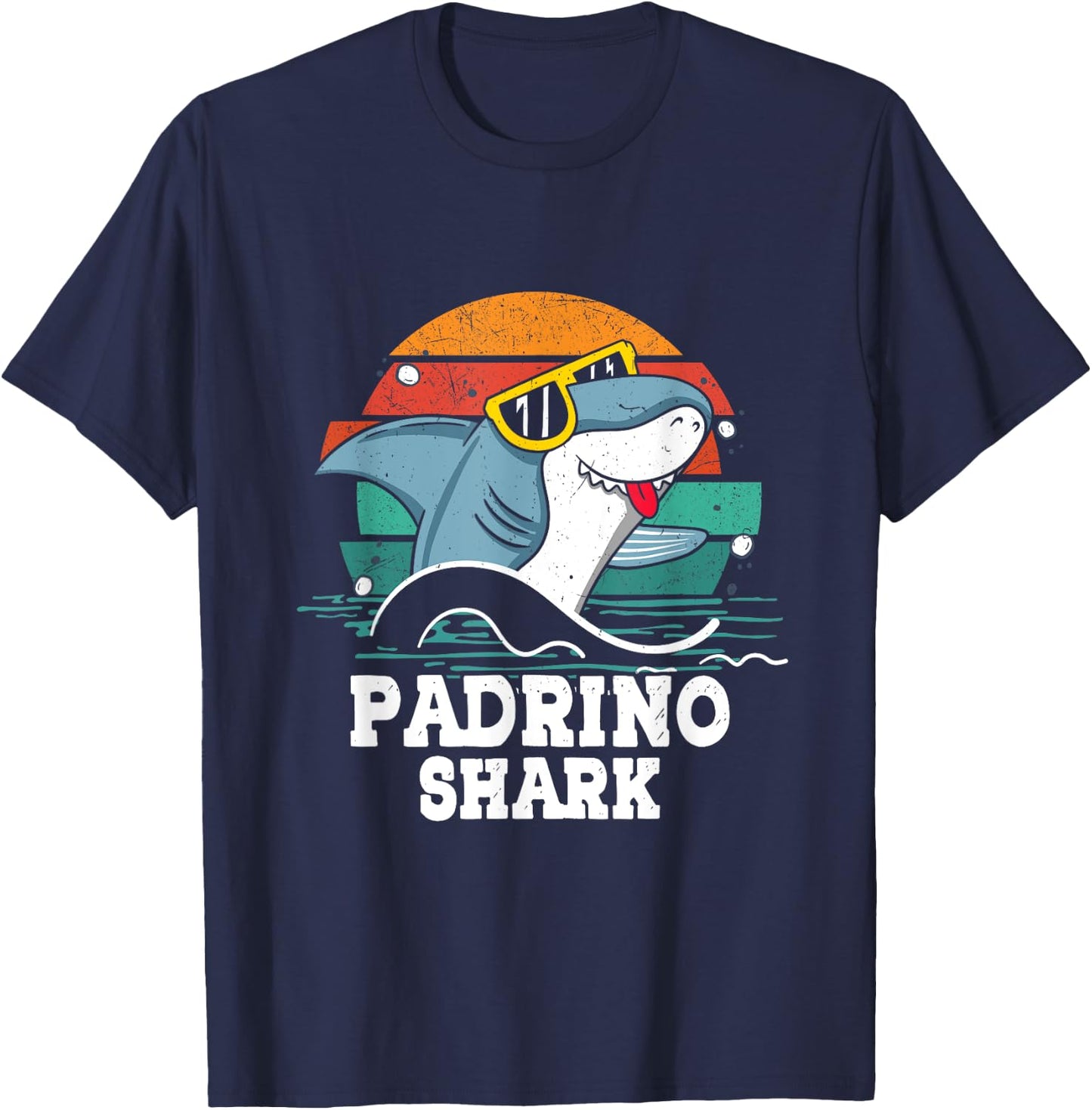 Grandpa Daddy Padrino Shark Spanish God-father Vintage Jaws T-Shirt - T-Shirt | Navy