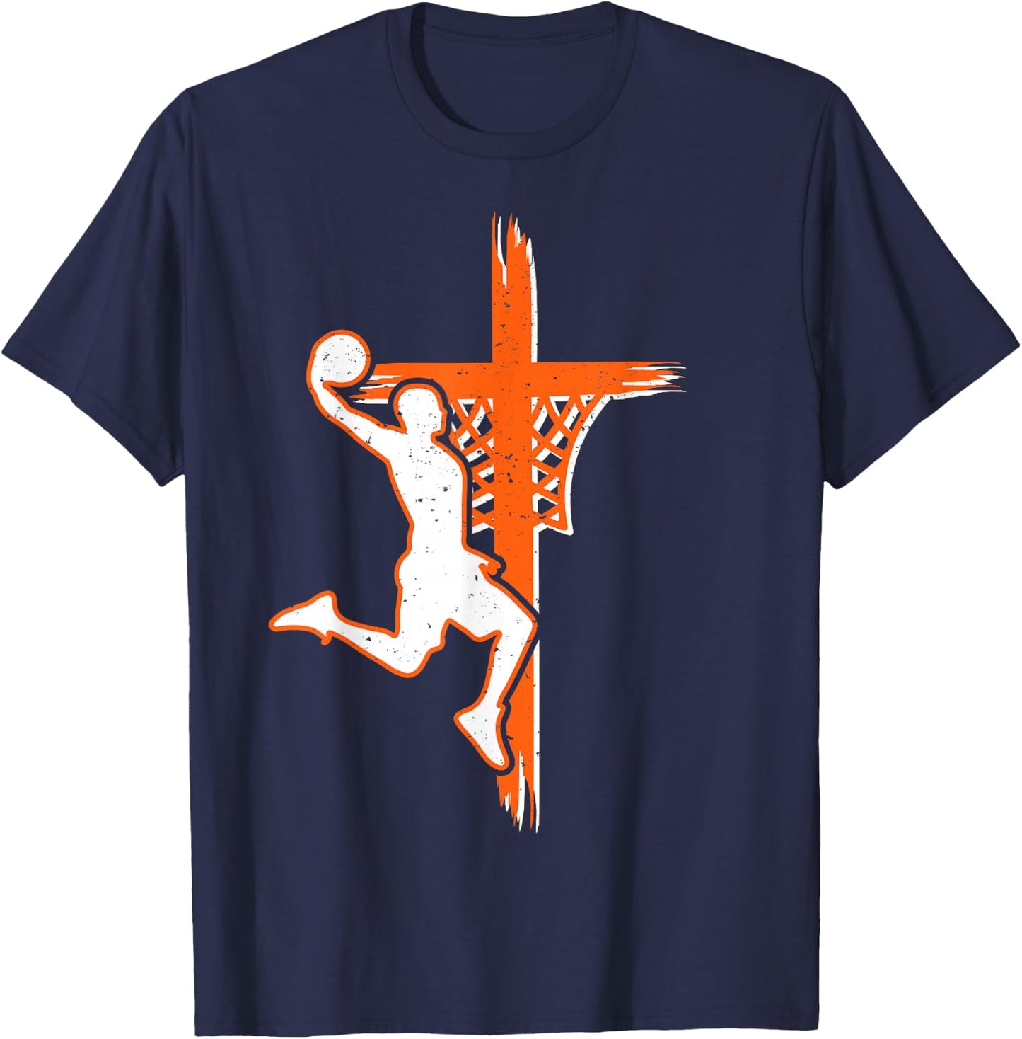 Christian basketball jesus christ basketball religious funny T-Shirt - T-Shirt | Navy