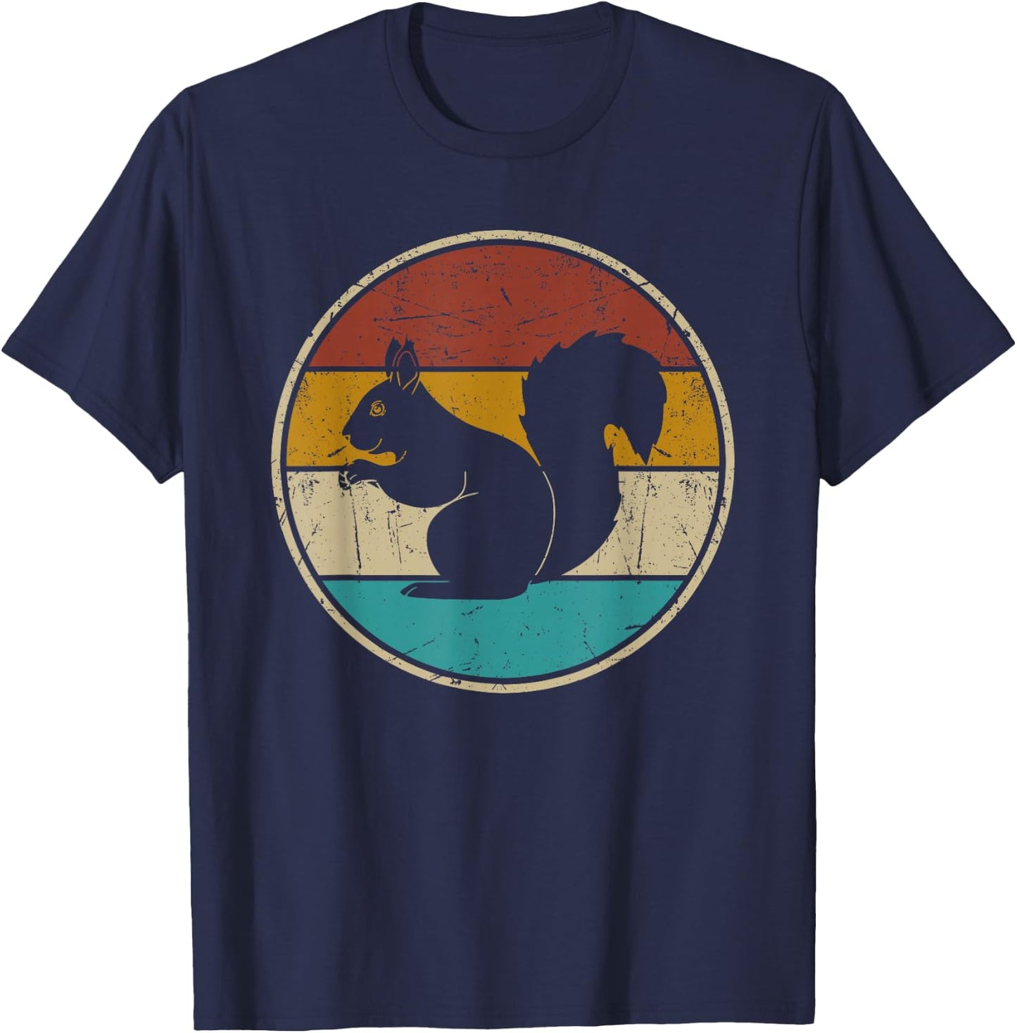 Squirrel Retro Vintage Men Women Kids Boys Girls Funny T-Shirt - T-Shirt | Navy