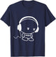 Musicman with headset stick figure design T-Shirt - T-Shirt | Navy