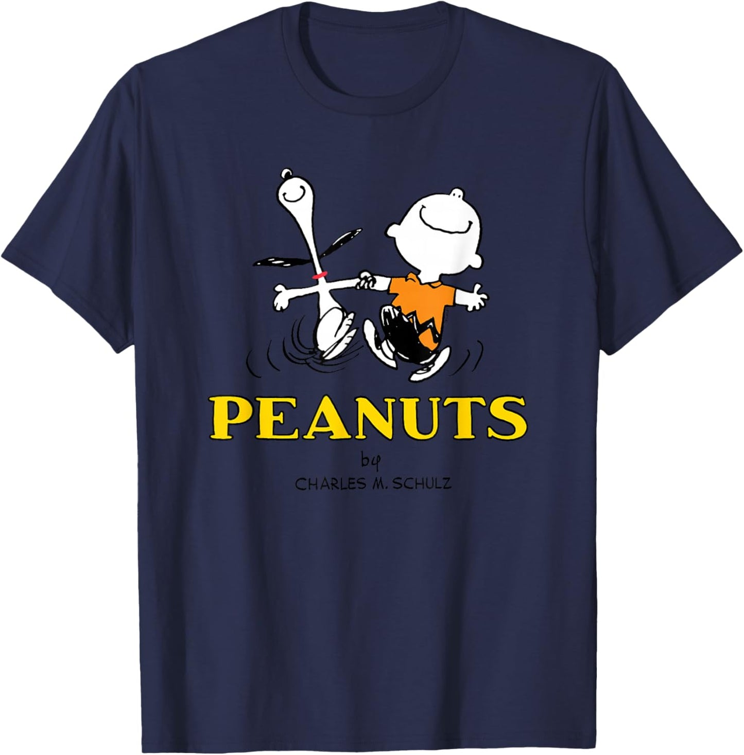 Peanuts - Charlie Snoopy Dancing T-Shirt - T-Shirt | Navy