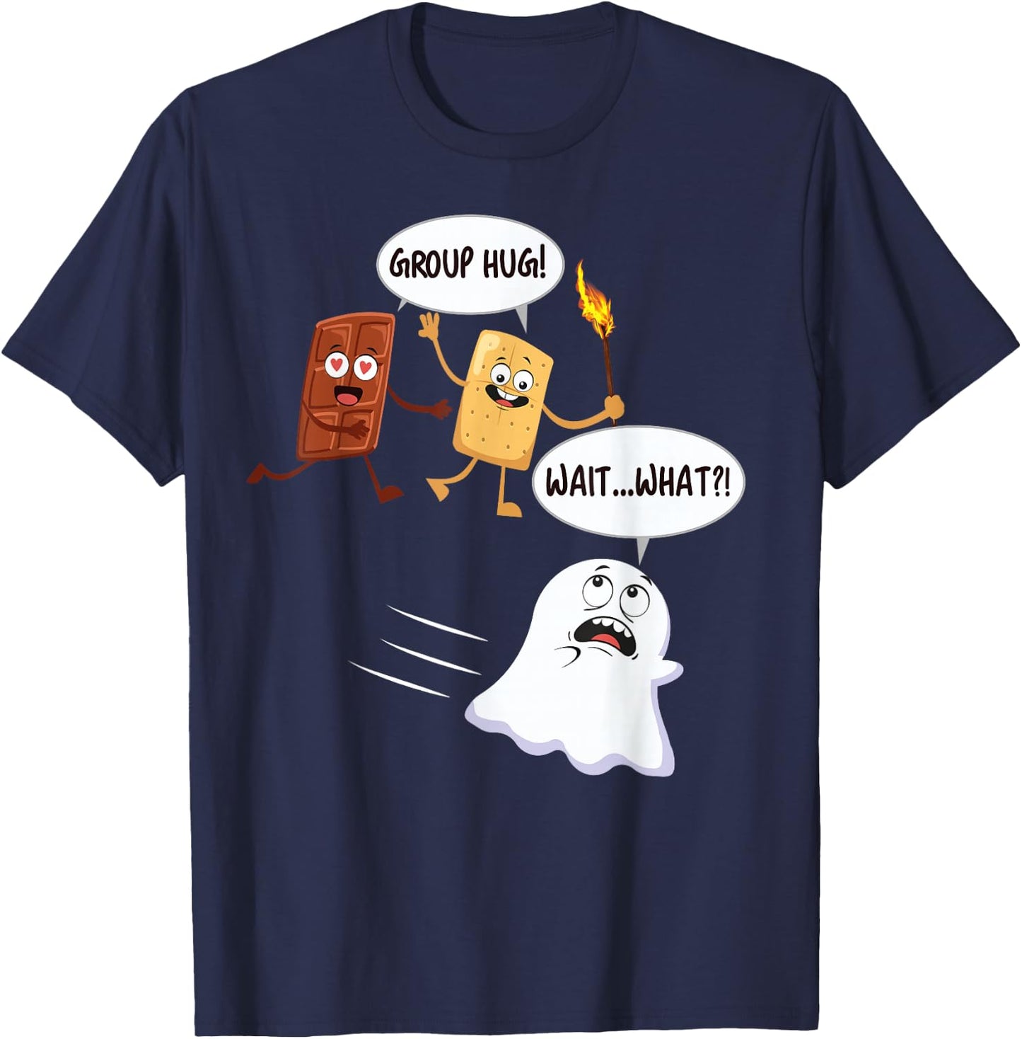 Funny Halloween Camping Smores S'mores Marshmallow Ghost T-Shirt - T-Shirt | Navy