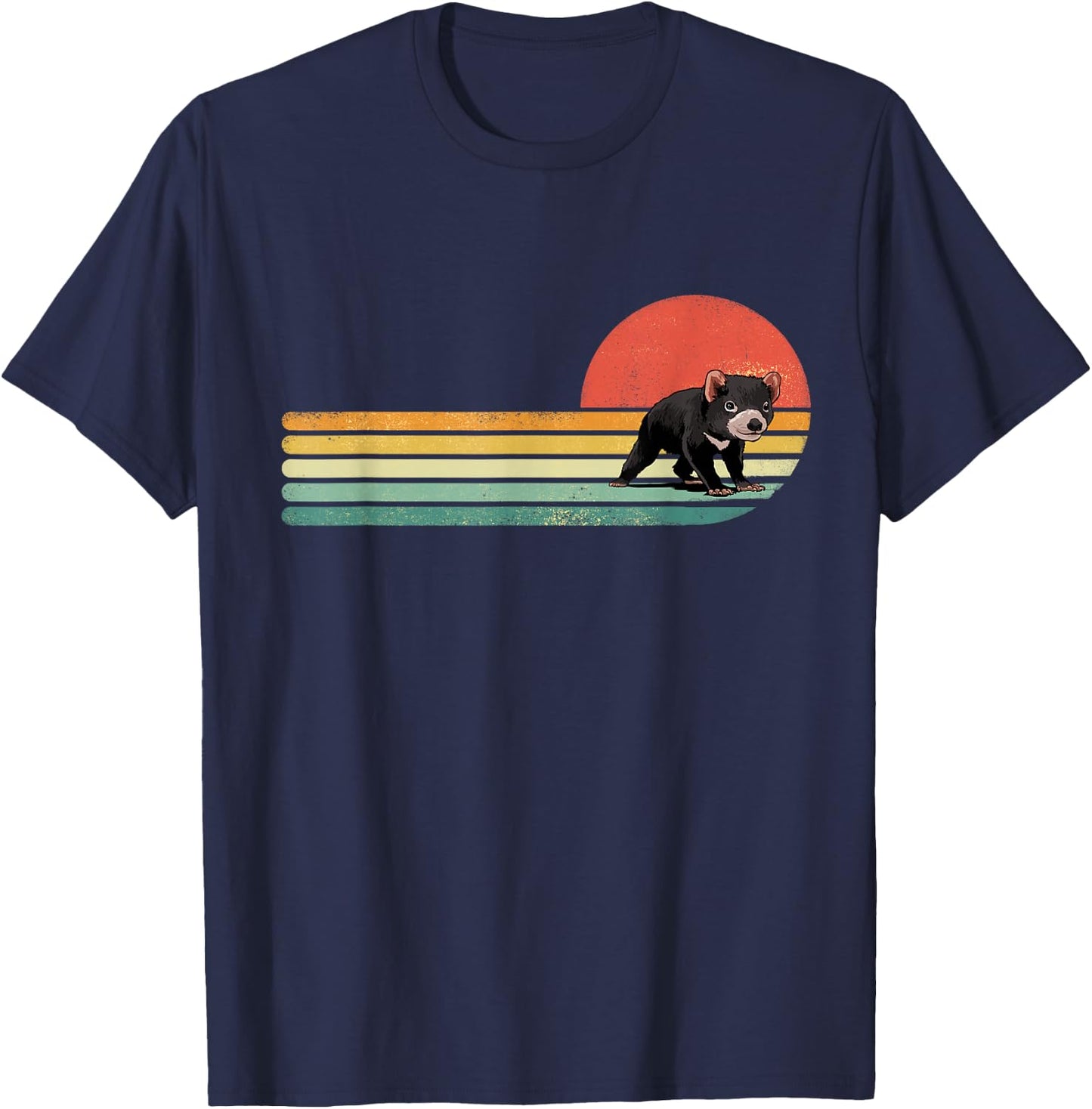 Retro Vintage Tasmanian Devil Marsupial Wild Animal Lover T-Shirt - T-Shirt | Navy
