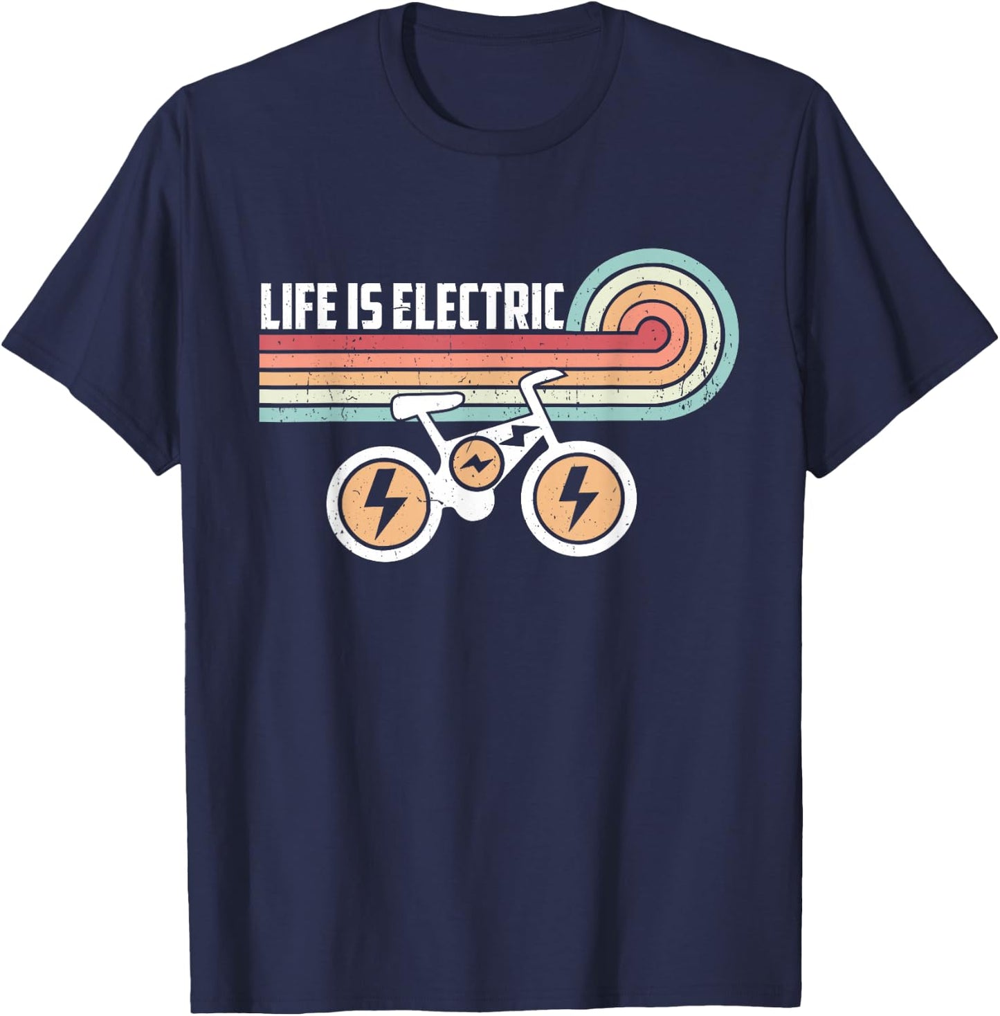 Life is Electric E-Bike T-Shirt - T-Shirt | Navy