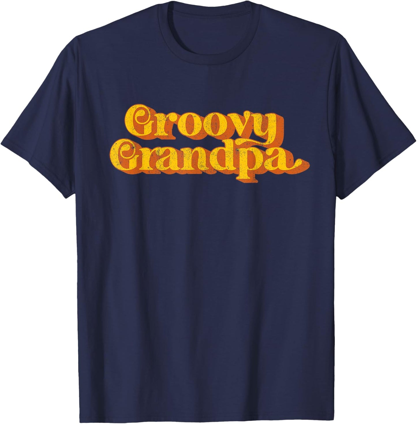 Retro Groovy Grandpa 70's Funny Disco Party Matching Costume T-Shirt - T-Shirt | Navy