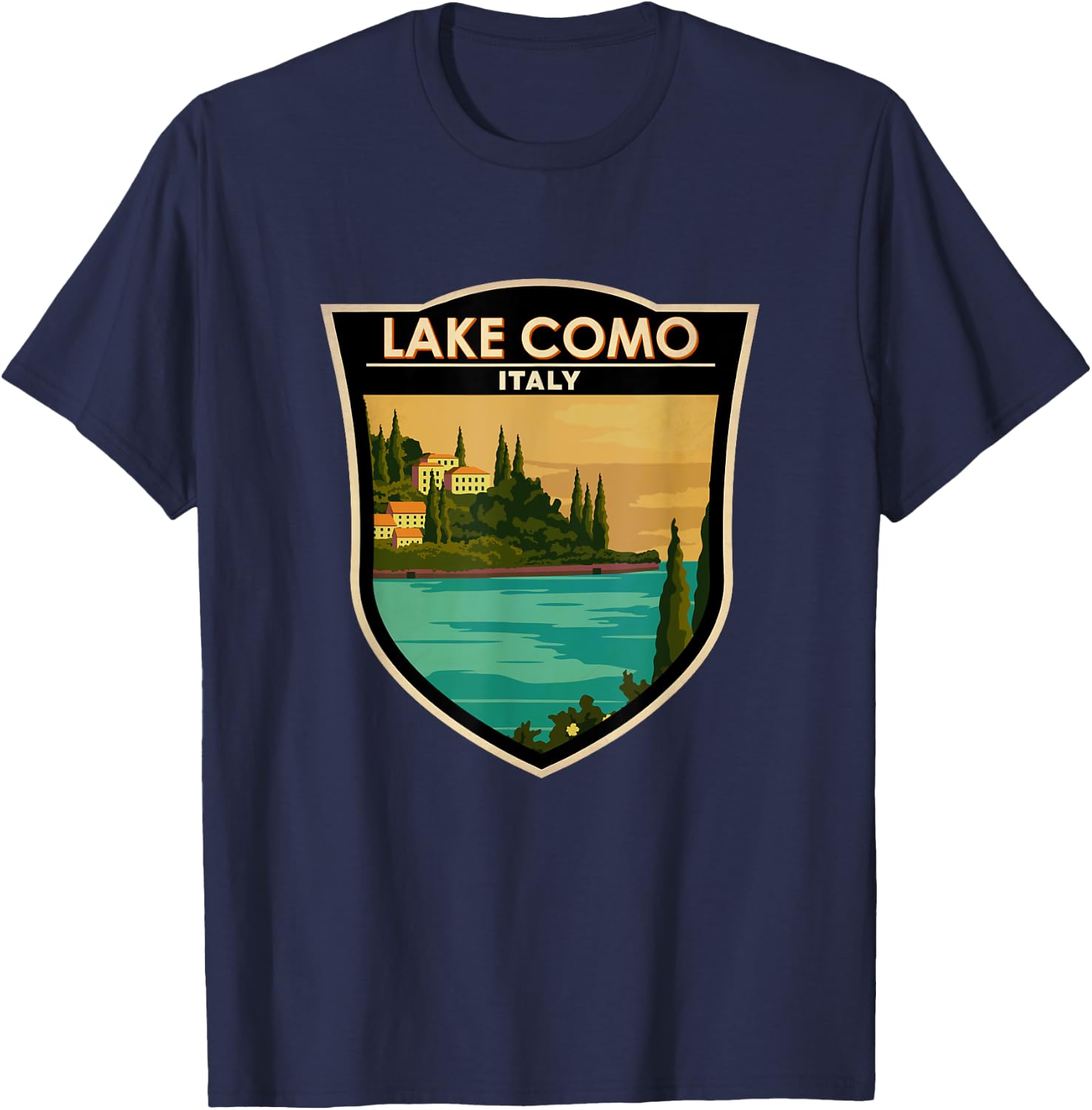 Lake Como Vacation Italy Vintage T-Shirt - T-Shirt | Navy