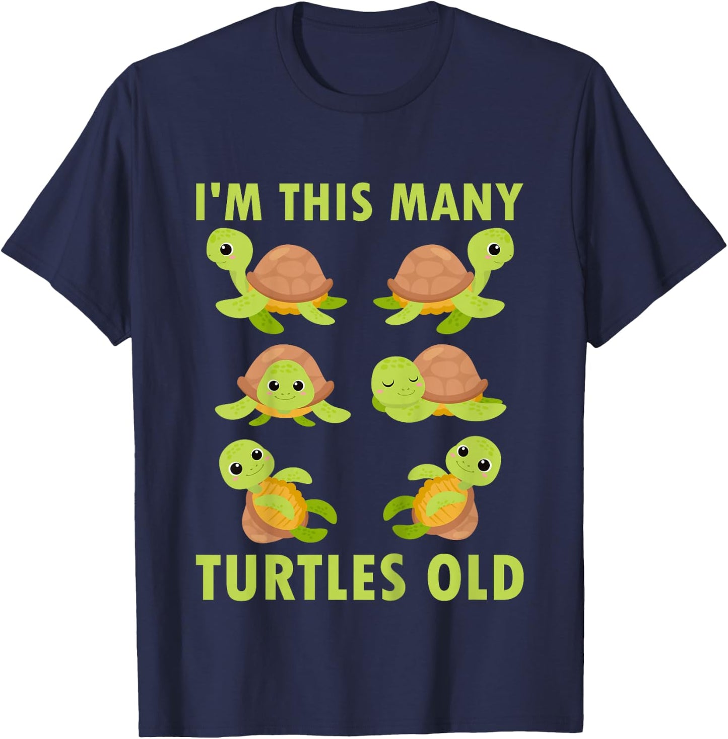 Kids 6 Year Old Boy Sea Turtles Old 6th Birthday Kids T-Shirt - T-Shirt | Navy