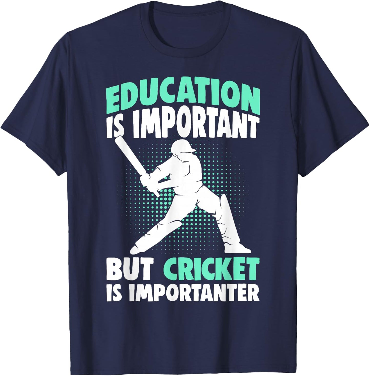 Cricket Player Boys Kids T-Shirt - T-Shirt | Navy