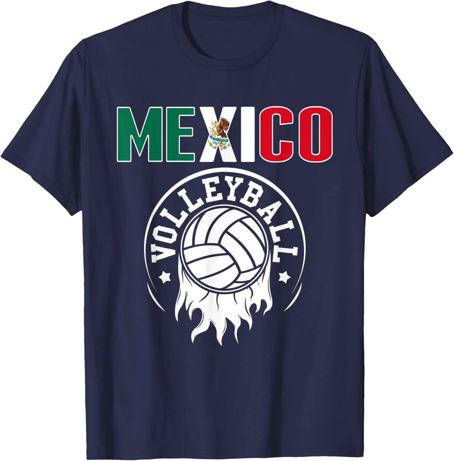 Proud Mexico Volleyball Fans Jersey - Mexican Flag Sports T-Shirt - T-Shirt | Navy