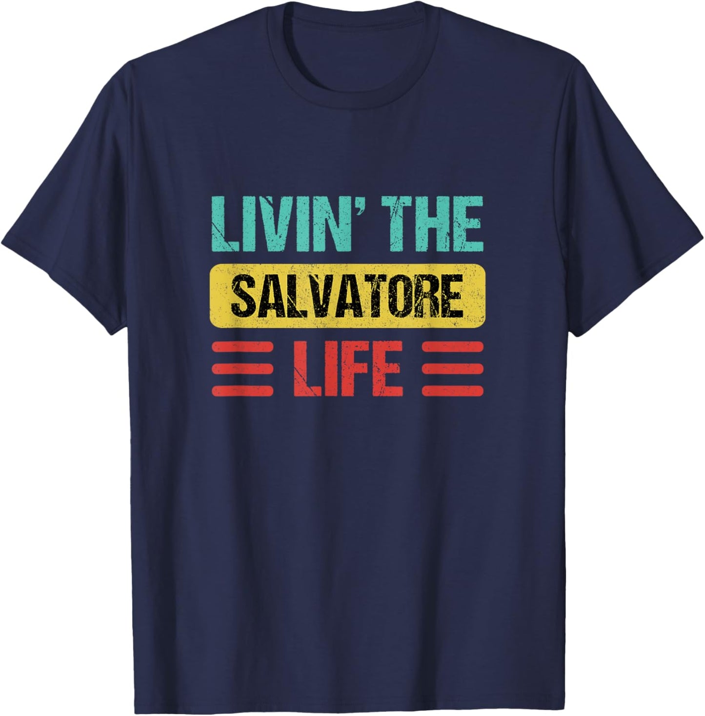Salvatore Name T-Shirt - T-Shirt | Navy
