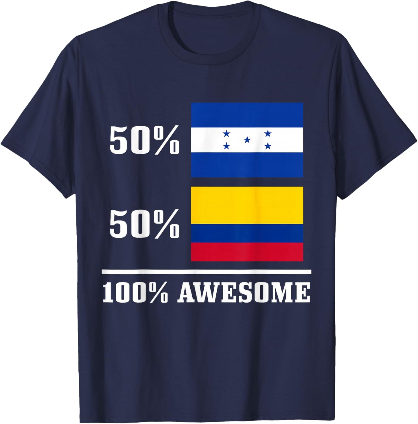 Honduras Colombia Colombian Honduran Flag Pride Heritage T-Shirt - T-Shirt | Navy