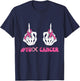 Skeleton Middle Finger Breast Cancer FU Pink Ribbon Cancer T-Shirt - T-Shirt | Navy