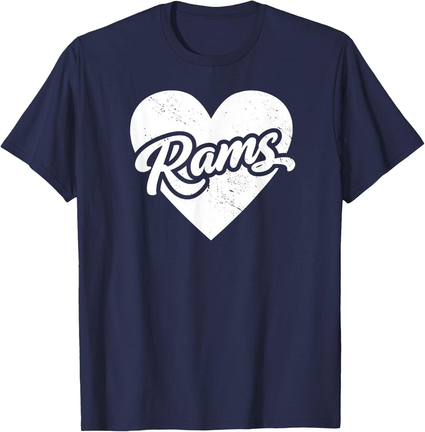 Vintage Rams School Spirit Go Rams Love T-Shirt - T-Shirt | Navy
