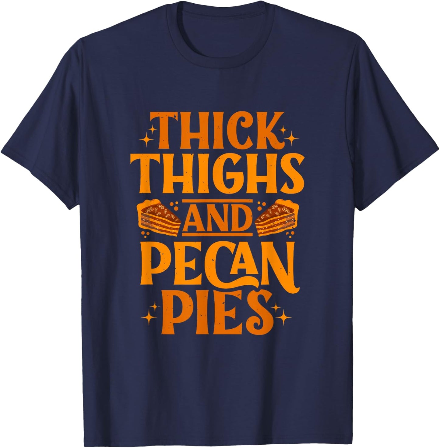 SHIRTSIDE Pecan Pie Thanksgiving , Black, Small T-Shirt - T-Shirt | Navy