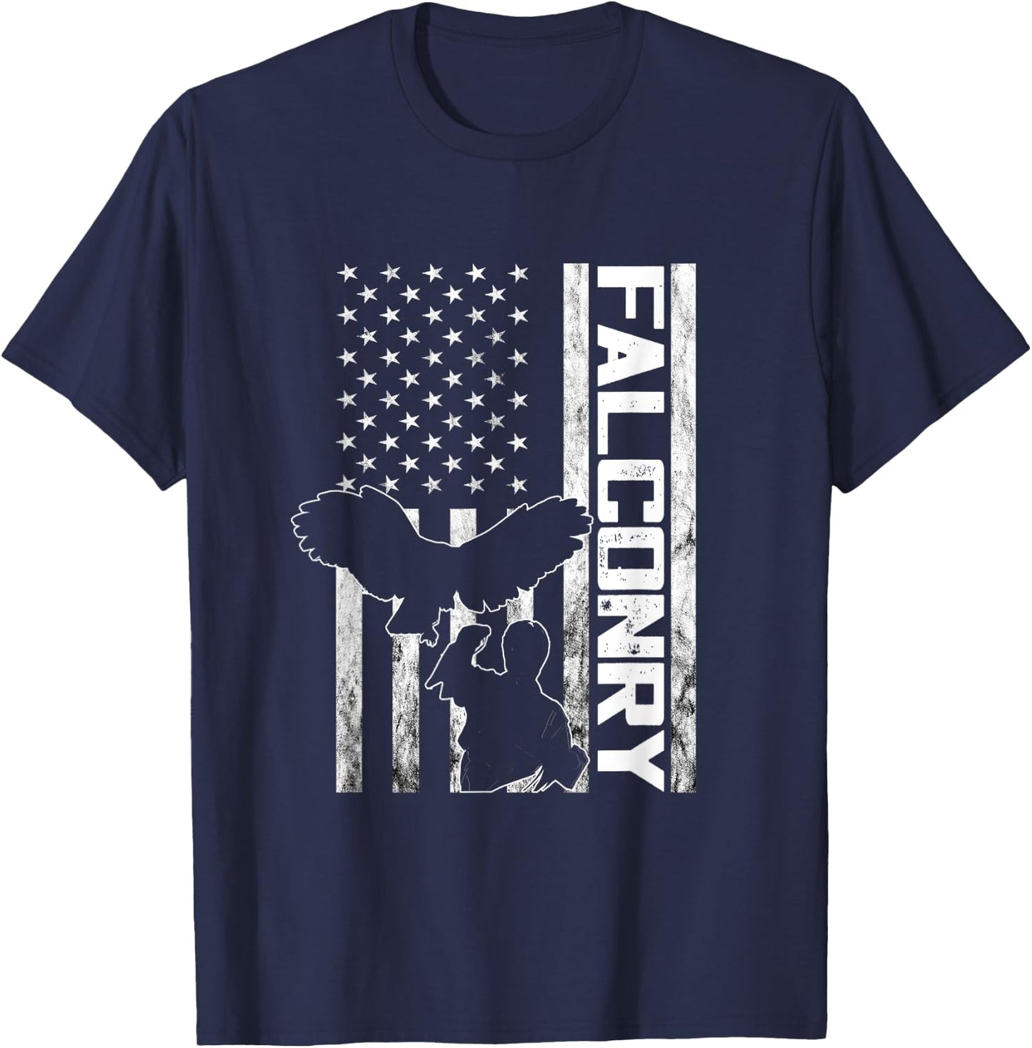 American Falconry Birder Falcon Trainer Ornithology Falcon T-Shirt - T-Shirt | Navy