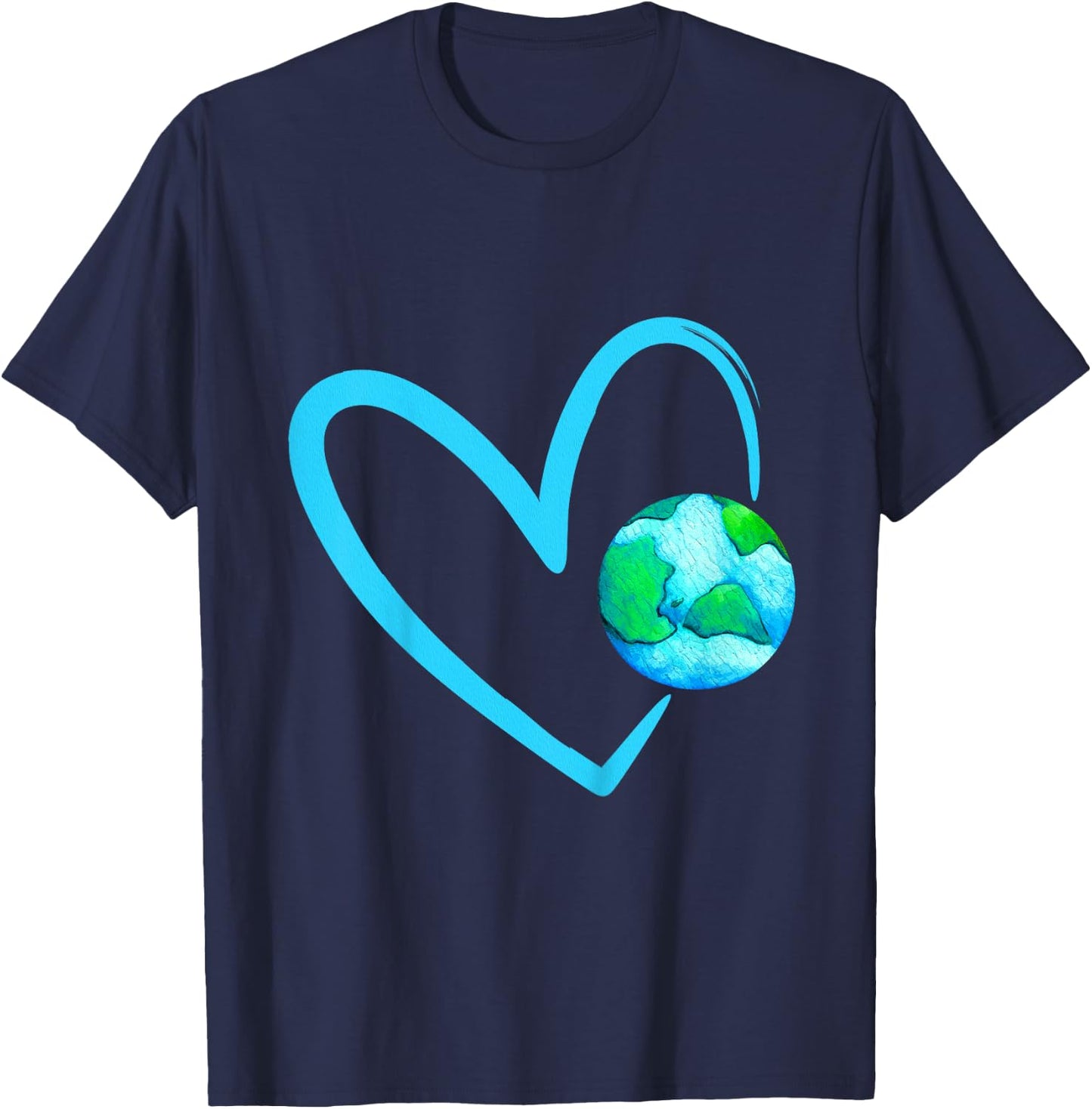 Girls Earth Day with Heart Cute Happy Earth Day 2023 Kids T-Shirt - T-Shirt | Navy