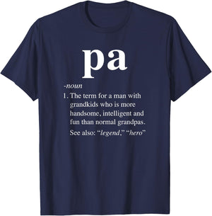 Pa Definition Funny Noun Grandpa Defined Father's Day T-Shirt - T-Shirt | Navy