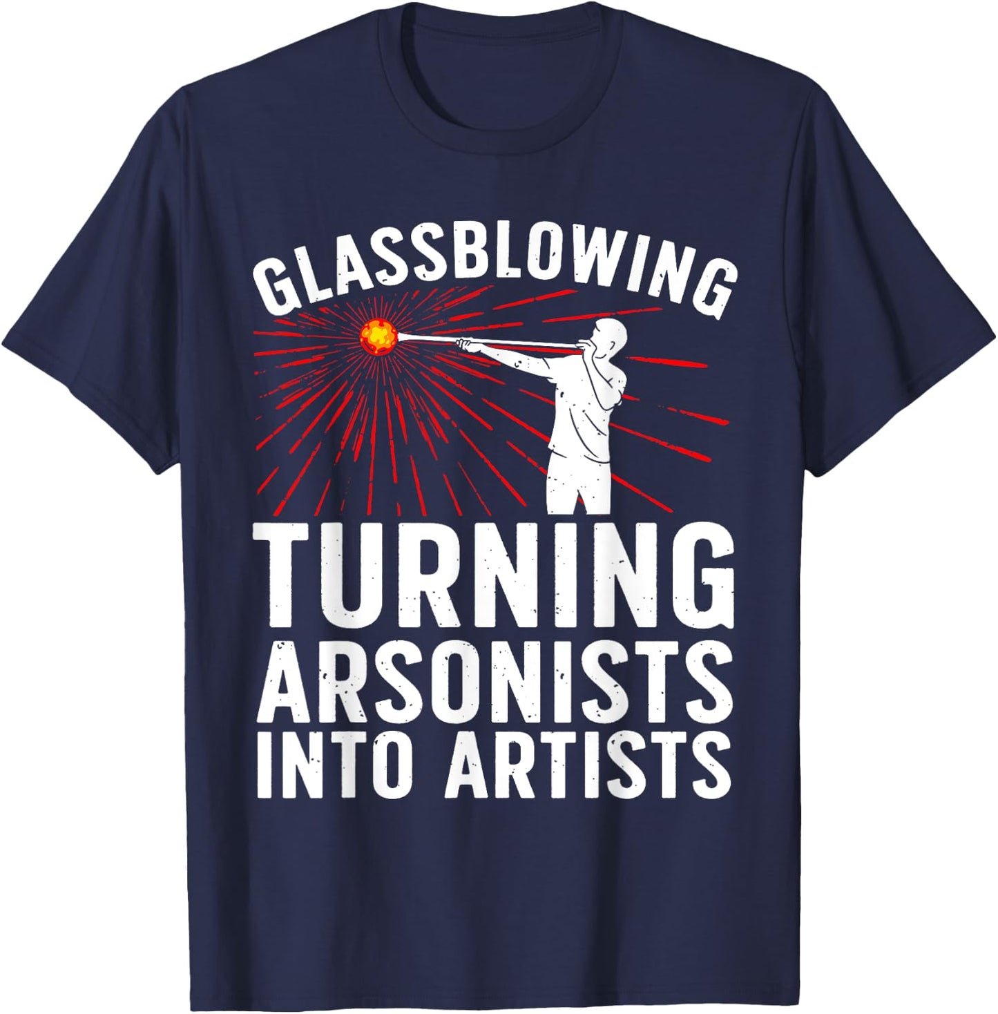 Funny Glass Blowing Art Women Glassblower Tool Lover T-Shirt - T-Shirt | Navy