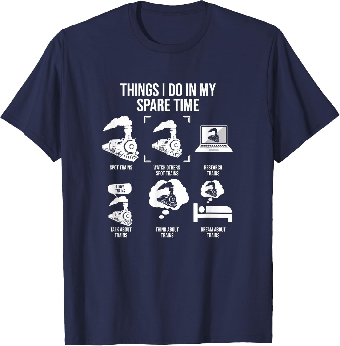 Things I Do In My Spare Time, Trainspotting Trainspotter T-Shirt - T-Shirt | Navy