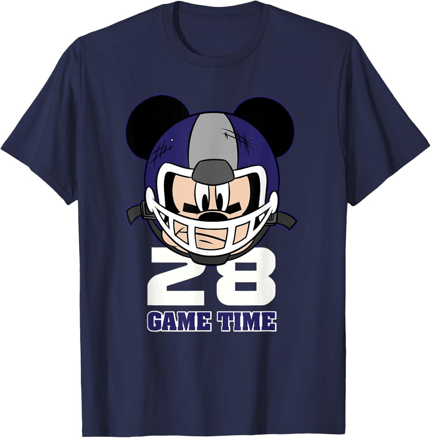 Disney Mickey Mouse Football #28 Game Time Sports T-Shirt - T-Shirt | Navy