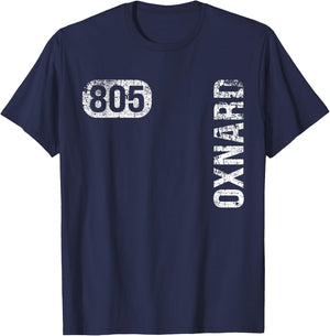 Oxnard California 805 Area Code Vintage Retro T-Shirt - T-Shirt | Navy