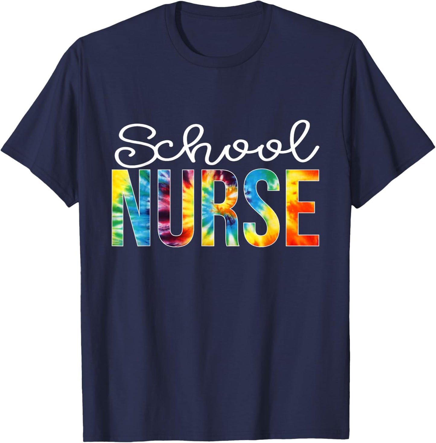 School Nurse Tie Dye Shirt Hello Back To School For Boy Girl T-Shirt - T-Shirt | Navy