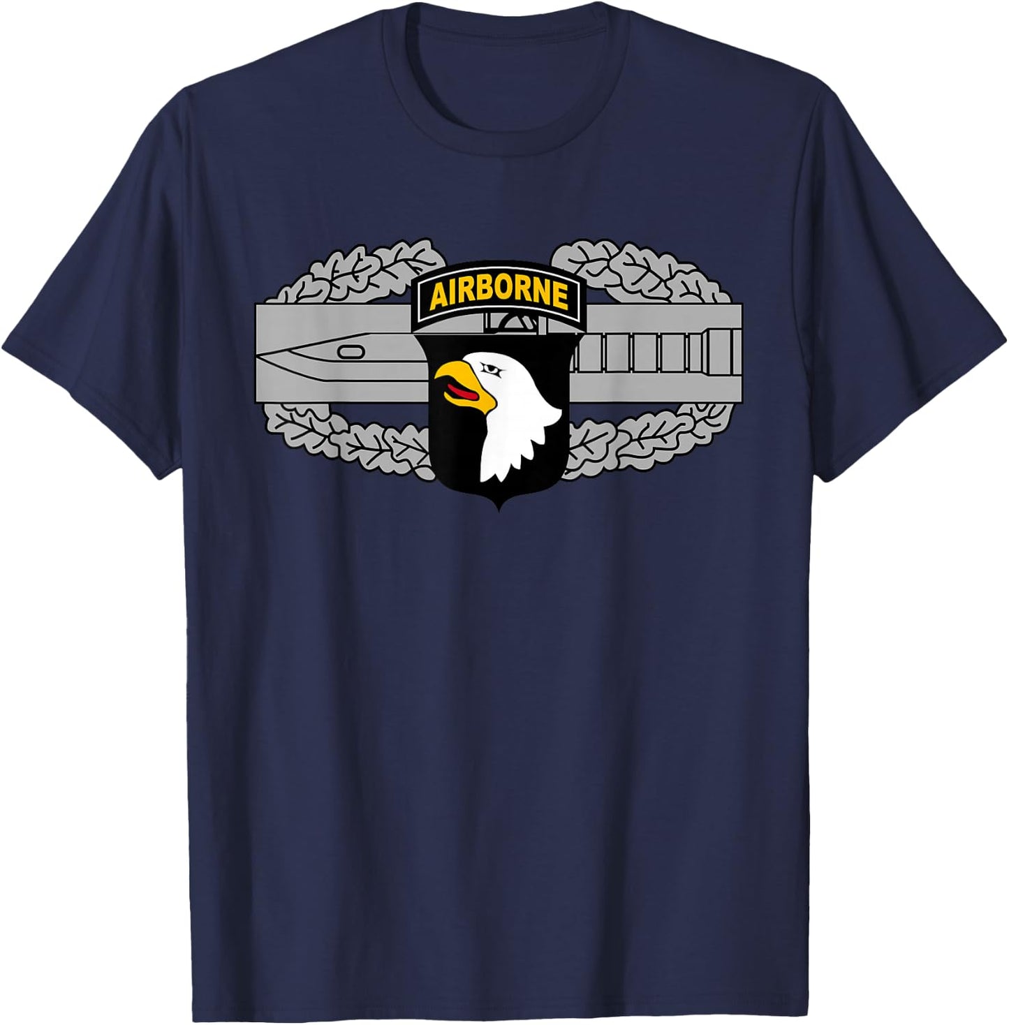 101st Airborne Patch - Combat Action Badge (CAB) T-Shirt - T-Shirt | Navy