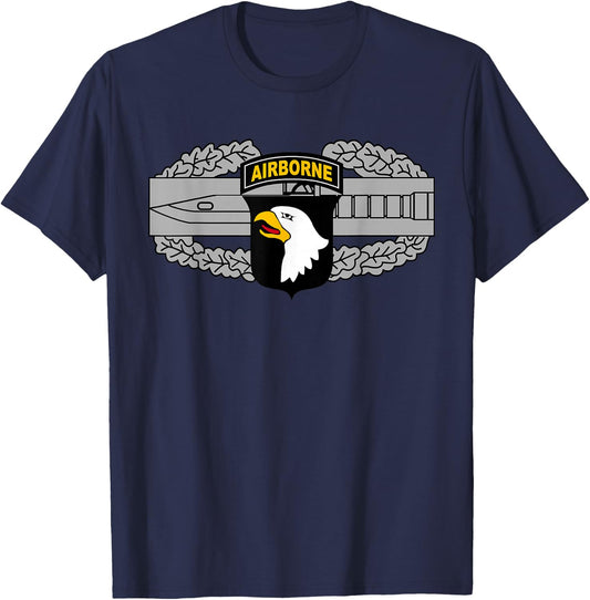 101st Airborne Patch - Combat Action Badge (CAB) T-Shirt - T-Shirt | Navy