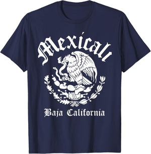 Mexicali with Mexican Emblem Mexicali T-Shirt - T-Shirt | Navy