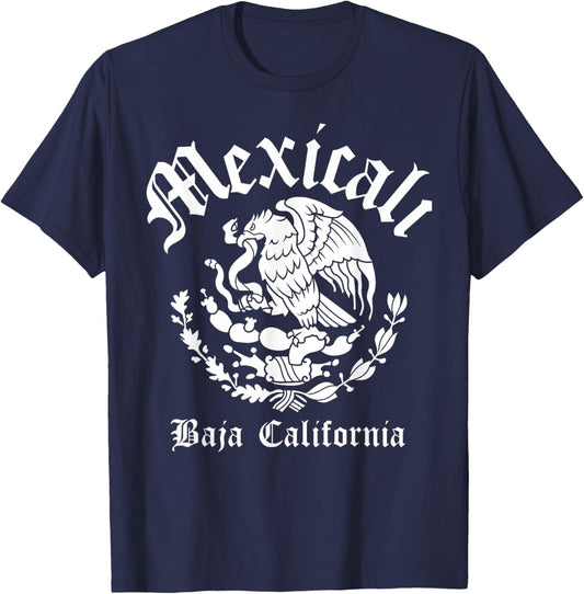 Mexicali with Mexican Emblem Mexicali T-Shirt - T-Shirt | Navy