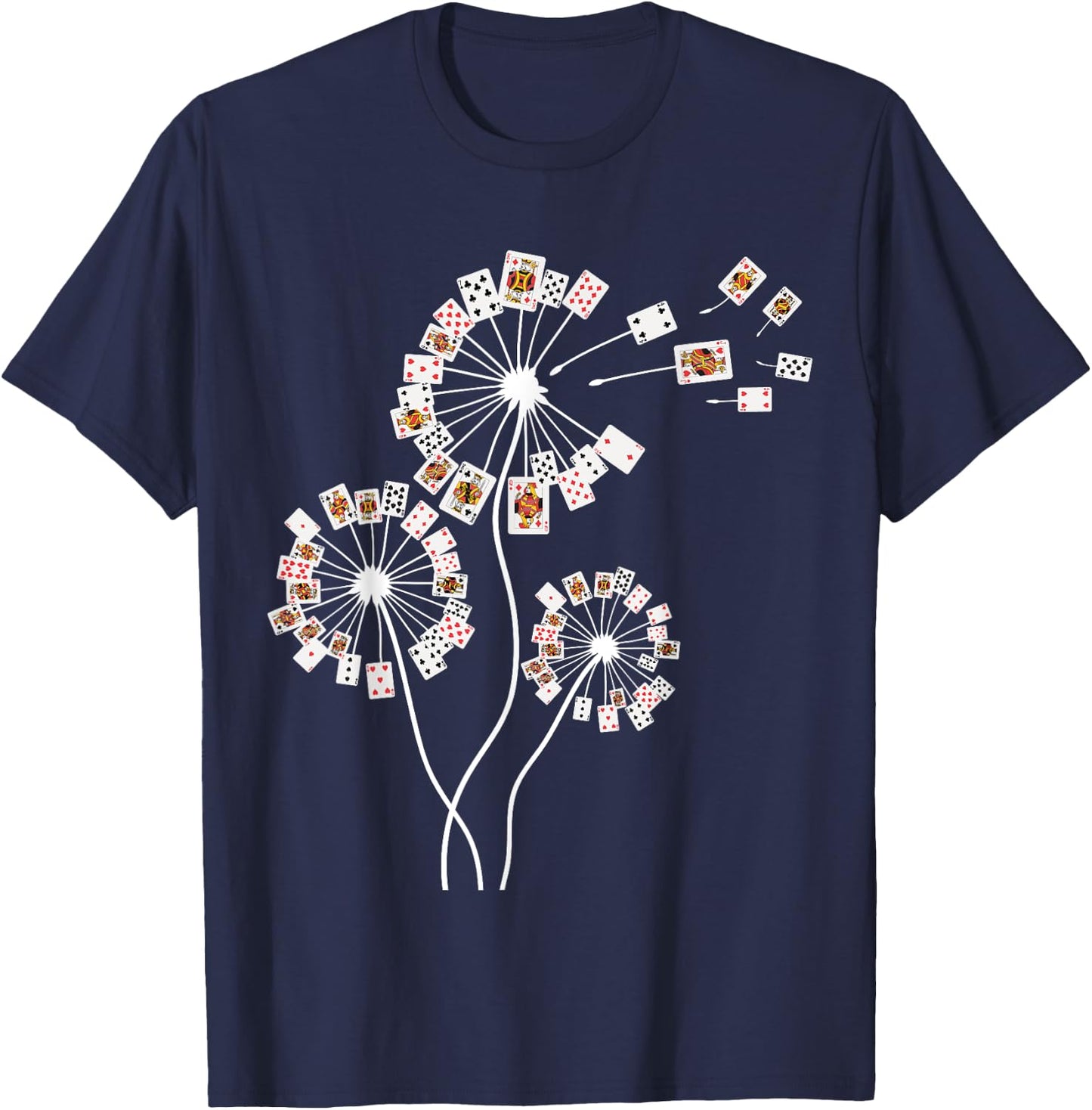 Dandelion Card Games Shirt for Card Player | Poker Cards T-Shirt - T-Shirt | Navy