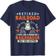 Retired Railroad Worker Funny Railroader Railway Worker T-Shirt - T-Shirt | Navy