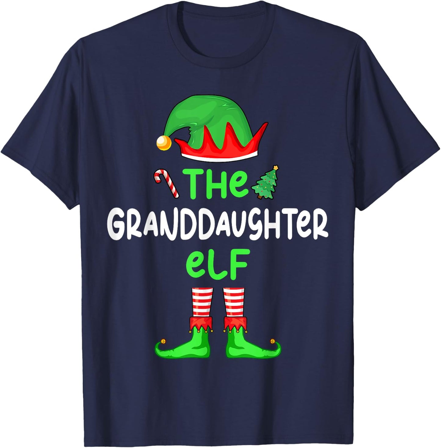 I'm The Granddaughter Elf Christmas Family Matching Pajama T-Shirt - T-Shirt | Navy