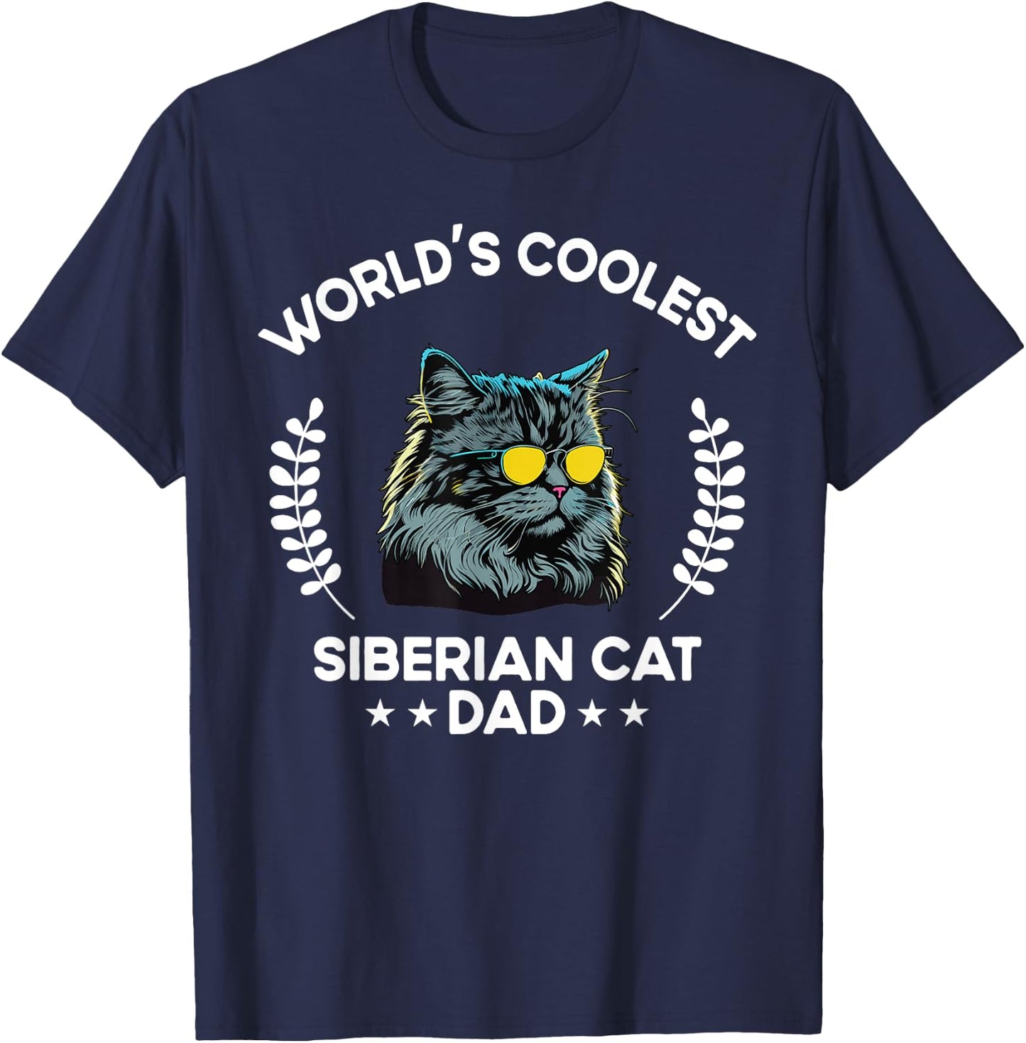 World's Coolest Dog Dad Papa - Men Siberian Cat T-Shirt - T-Shirt | Navy