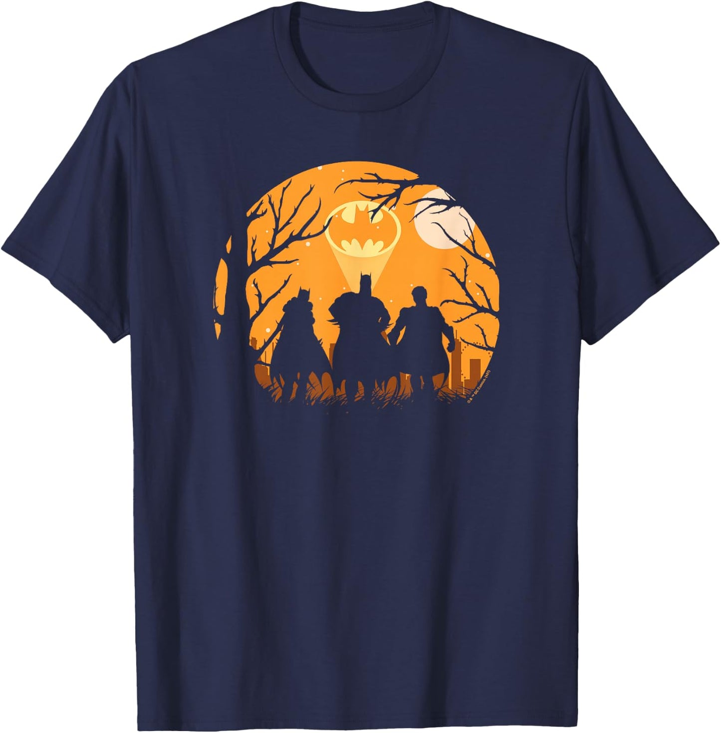 DC Comics Batman Halloween Logo Group Shot T-Shirt - T-Shirt | Navy