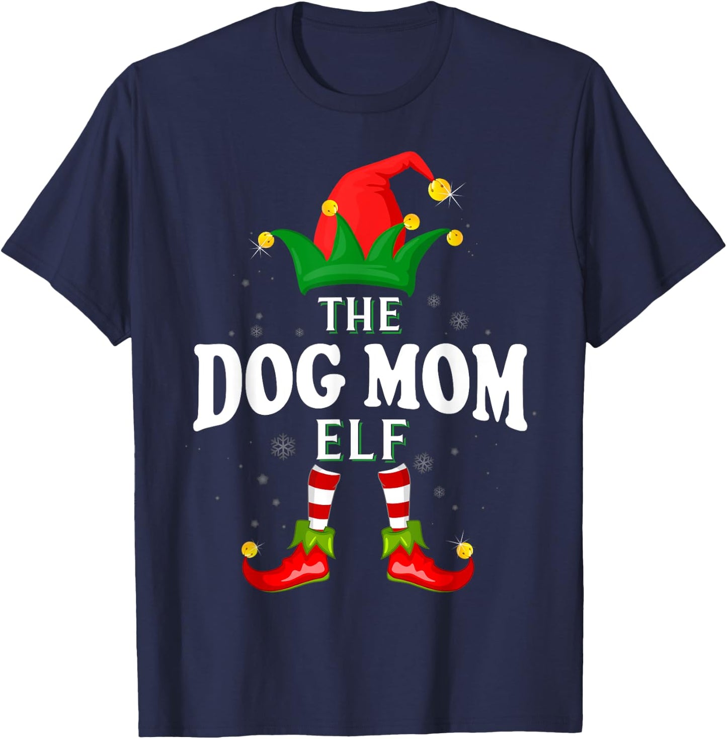 Xmas Dog mom Elf Family Matching Christmas Pajama T-Shirt - T-Shirt | Navy