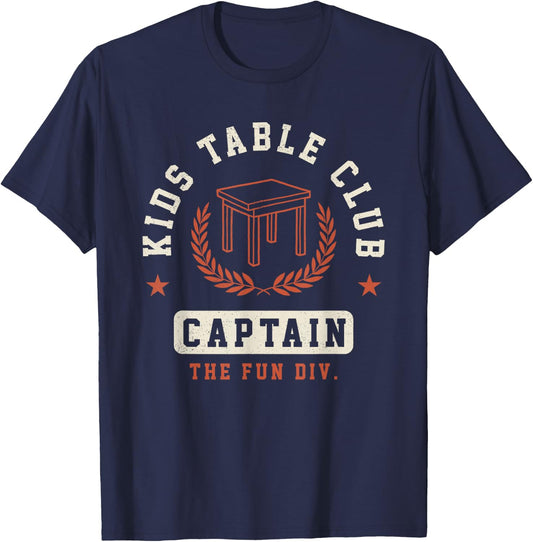 Funny Kids Table Captain Thanksgiving T-Shirt - T-Shirt | Navy