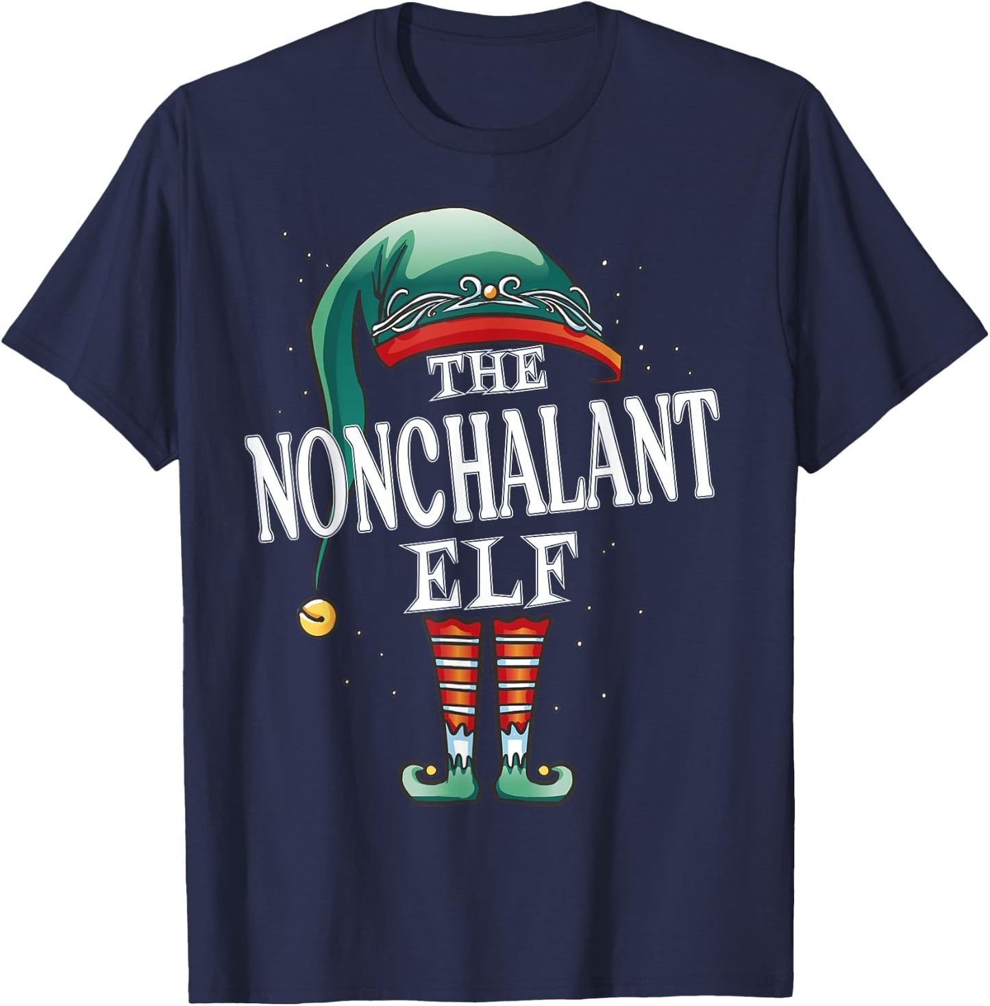 Nonchalant Elf Christmas Group Xmas Pajama Party T-Shirt - T-Shirt | Navy