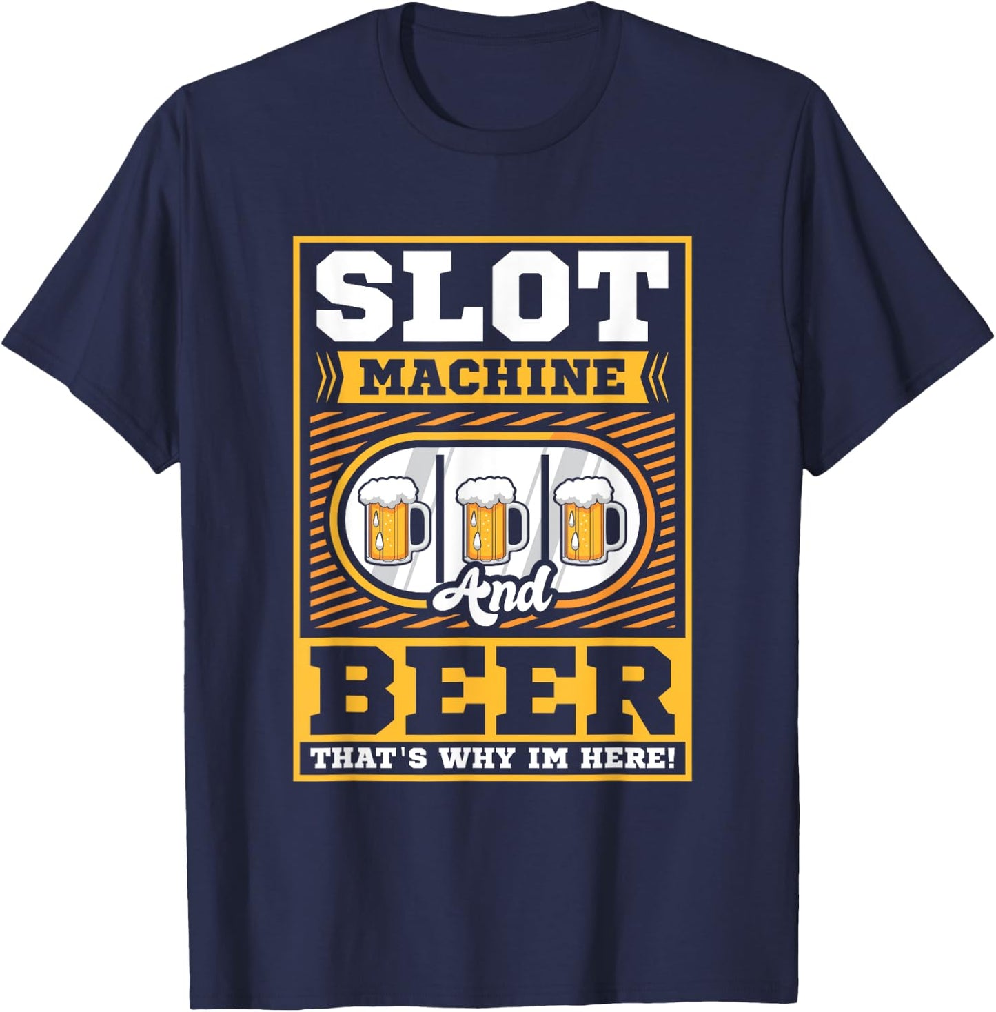 Casino Costume - Slot Machine and Beer T-Shirt - T-Shirt | Navy