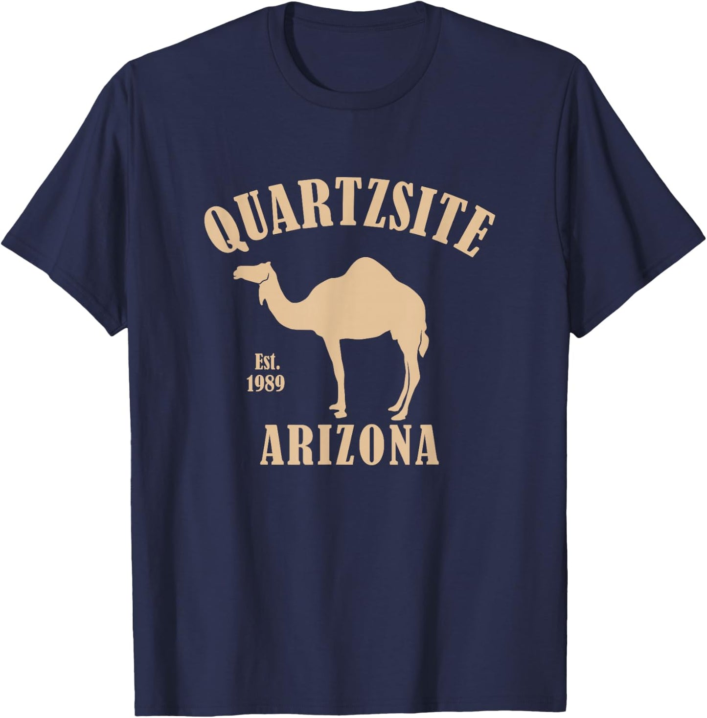 QUARTZSITE ARIZONA CAMEL Design T-Shirt - T-Shirt | Navy