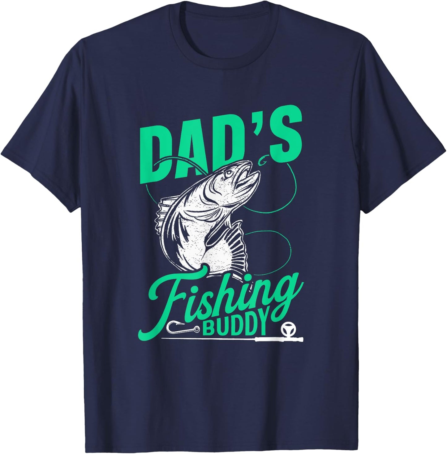 Dad's Fishing Buddy Fisherman Buddies Fisher T-Shirt - T-Shirt | Navy