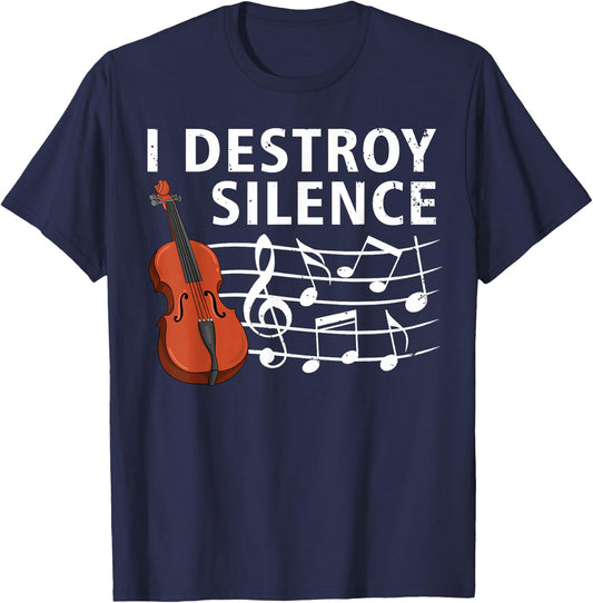 Funny Violin Player Art Women Kids Fiddle Violinist T-Shirt - T-Shirt | Navy
