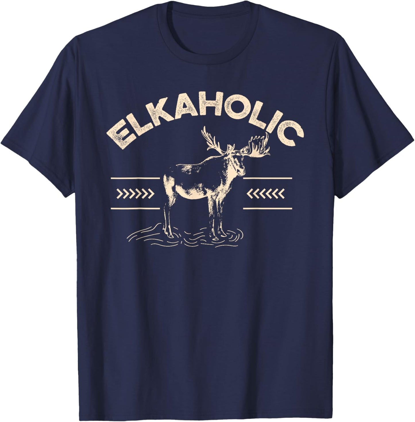 Elkaholic Deer Hunter T-Shirt - T-Shirt | Navy