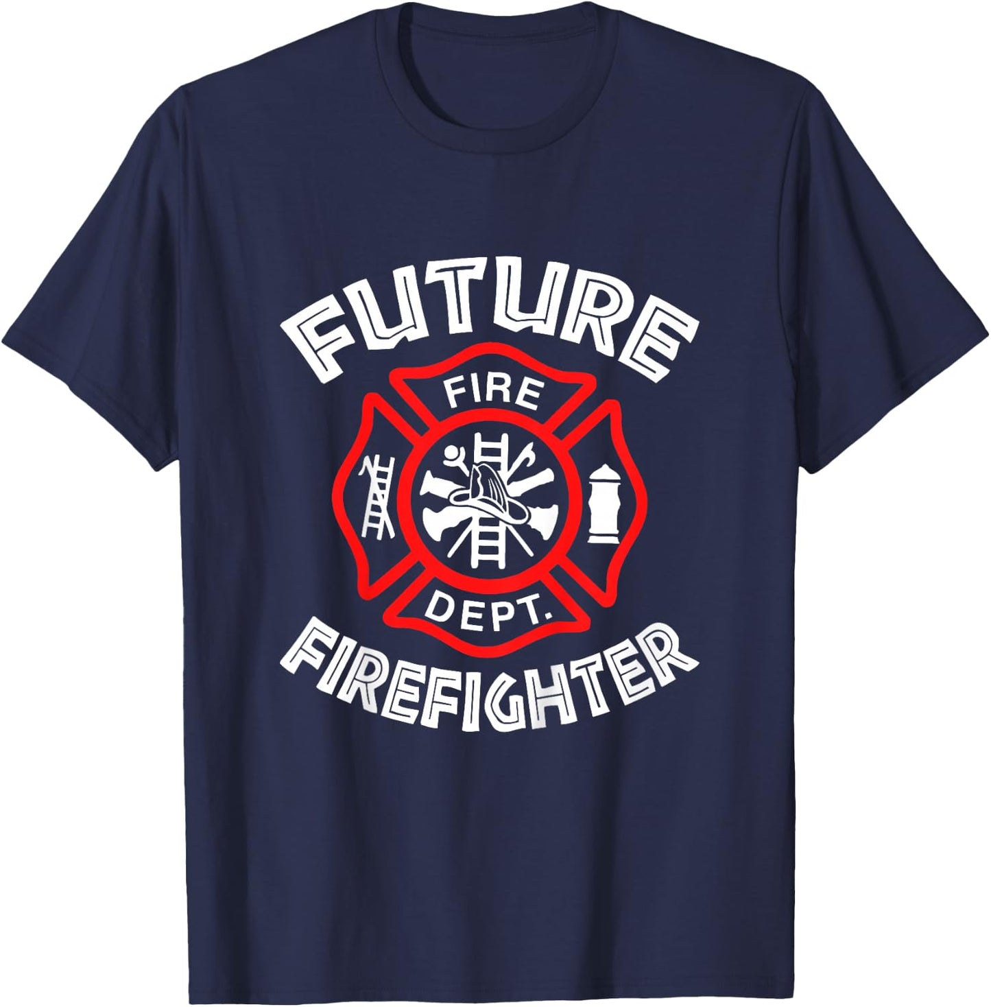 Future Firefighter Boy Firemen Toddler Fire Fighter T-Shirt - T-Shirt | Navy