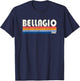 Bellagio, Italy Retro 70s 80s Style T-Shirt - T-Shirt | Navy