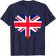 Union Jack British Flag Heart British Isles Men's Women's T-Shirt - T-Shirt | Navy