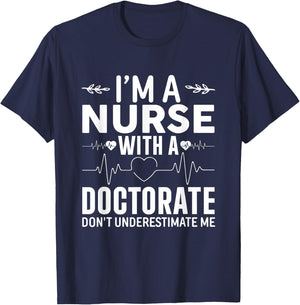 Nurse DNP PhD Doctorate Graduation T-Shirt - T-Shirt | Navy